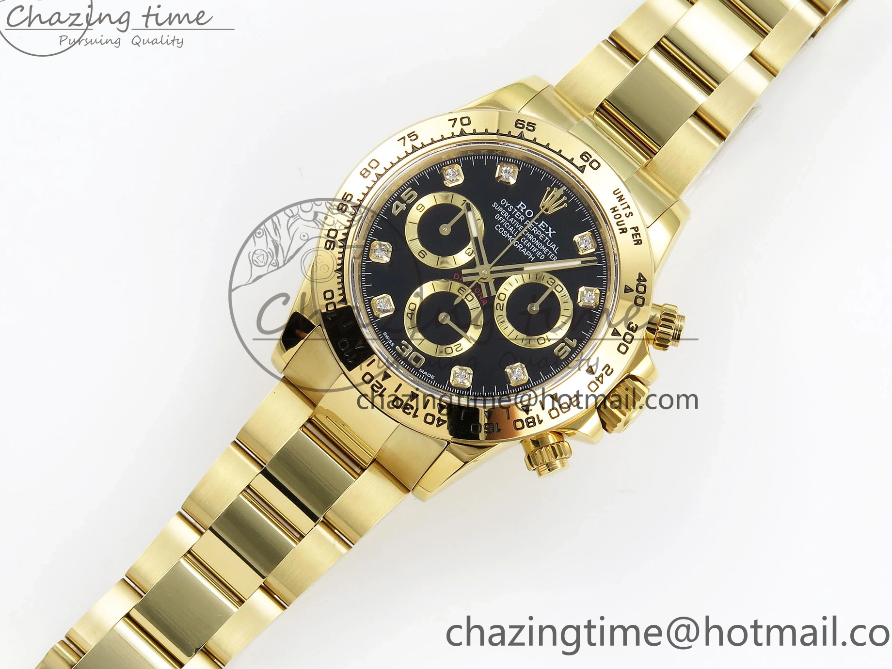 MiroTime 0323 Daytona 116508 QF 1:1 Best Edition Black Diamonds Dial on YG Bracelet SH4130 V3 (Gain Weight) Popular 1719